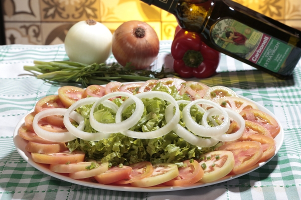 Salada de Alface, Tomate e Cebola