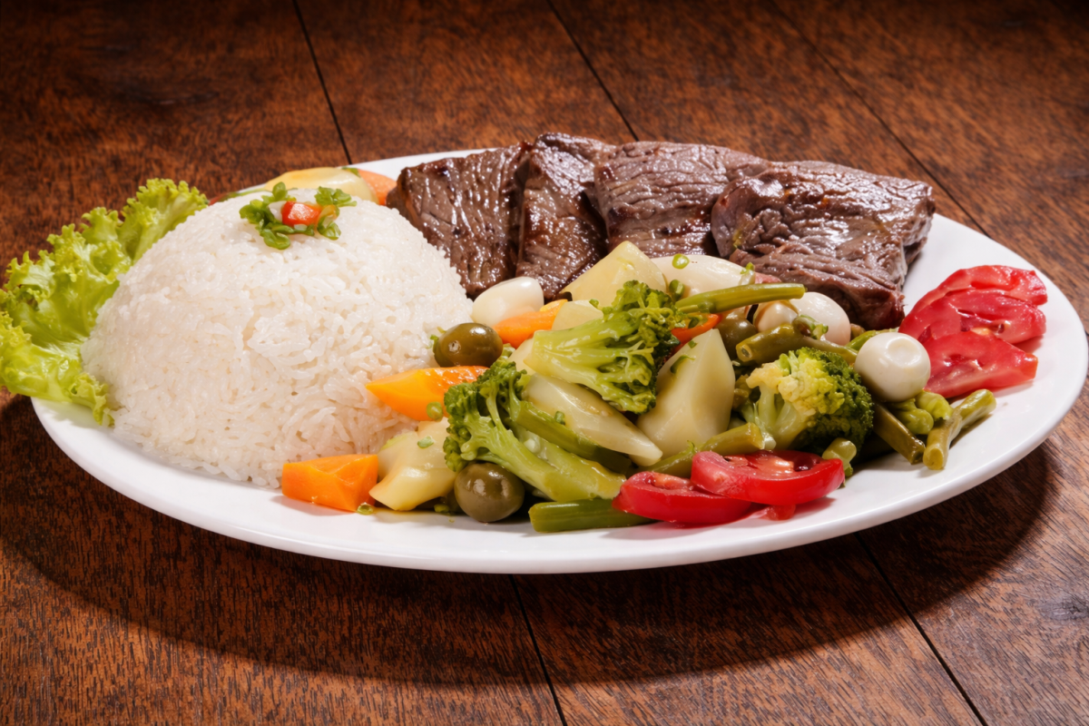 Filé ou Picanha com Legumes
